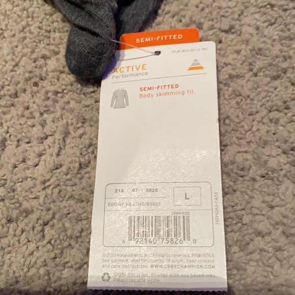 Women’s Champion Gray Top 3/4 length arms Semi Fitted Large NWT - Picture 4 of 7